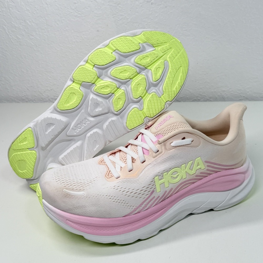 Hoka Clifton 11 Women's Size 9B Tangerine Glow White Running Shoes Sneakers